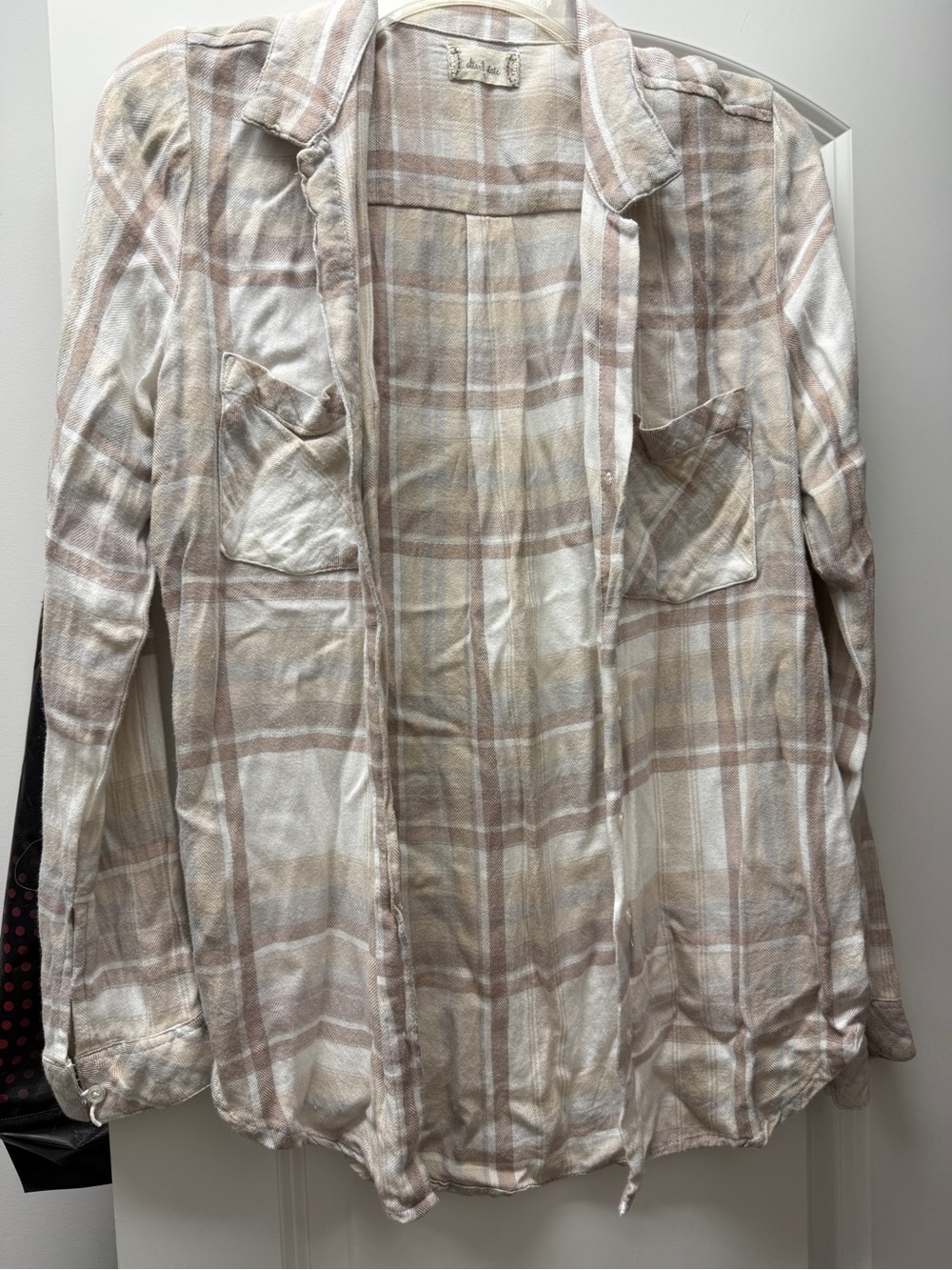 Women's Plaid Lightweight Shirt - Cream & Tan